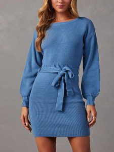 Milan Kiss Sukienka dzianinowa w kolorze niebieskim rozmiar: L. Niebieskie sukienki Milan Kiss, l, bez wzorów, z dzianiny, bez kołnierzyka, bez ramiączek, mini. Za 165,99 zł.