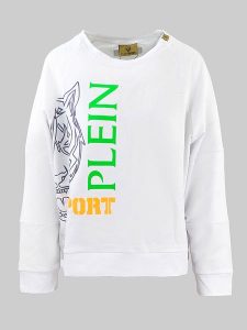 Plein Sport Bluza w kolorze białym rozmiar: L. Białe bluzy Plein Sport, l, bez wzorów, z bawełny, bez kaptura. Za 215,21 zł.