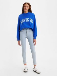 Levi´s Dżinsy "721" - Skinny fit - w kolorze błękitnym rozmiar: W25/L30. Niebieskie jeansy z aplikacjami, z podwyższonym stanem. Za 140,53 zł.