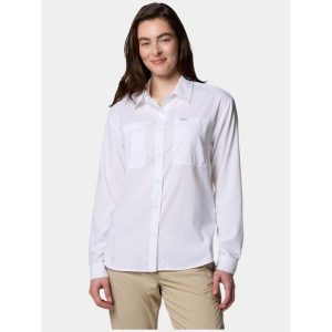 Koszulka turystyczna damska Columbia Silver Ridge Utility. Niebieskie bluzki Columbia, m, bez wzorów, sportowe, bez kołnierzyka, bez ramiączek. Za 329,00 zł.
