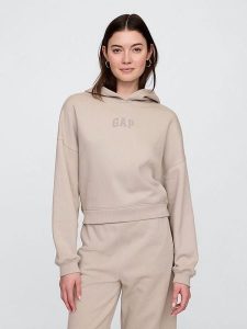 GAP Bluza w kolorze beżowym rozmiar: S. Brązowe bluzy GAP, s, bez wzorów, z materiału, z kapturem. Za 98,87 zł.