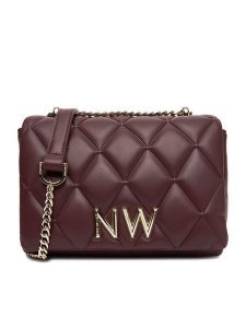 Nine West Torebka CEO-CHARLOTTE-I-S22558 Bordowy. Czerwone torebki klasyczne Nine West, bez wzorów, z materiału, bez dodatków. Za 189,99 zł.