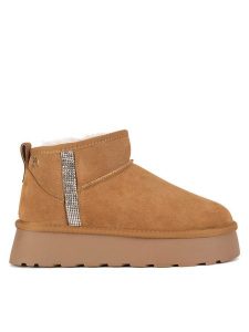 Eva Minge Śniegowce WFA3111-4Z Beżowy. Brązowe buty zimowe Eva Minge, ze skóry, bez obcasa, bez zapięcia. Za 309,99 zł.