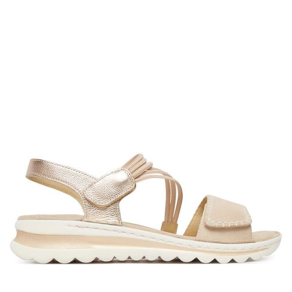 Sandały Ara. Brązowe sandały Ara, bez wzorów, bez obcasa, na płaskiej podeszwie, bez zapięcia. Za 429,99 zł.