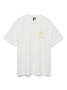 Vero Moda Koszulka w kolorze białym rozmiar: S. Białe bluzki Vero Moda, s, bez wzorów, z bawełny, bez kołnierzyka, bez ramiączek. Za 52,79 zł.