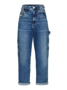 Herrlicher Dżinsy - Straight fit - w kolorze niebieskim rozmiar: W25. Niebieskie jeansy Herrlicher, z aplikacjami, ze skóry, z podwyższonym stanem. Za 87,81 zł.