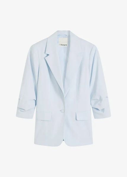 Luźniejszy żakiet z rękawami 3/4, z wiskozy. Brązowe marynarki i żakiety bonprix, bez wzorów, z wiskozy, eleganckie. Za 219,99 zł.