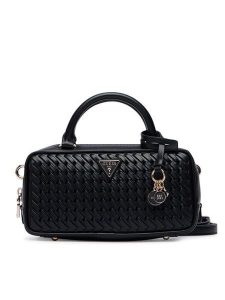 Guess Torebka Kora Mini HWWG97 48760 Czarny. Czarne kuferki Guess, z aplikacjami, ze skóry, bez dodatków. Za 634,99 zł.