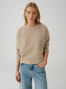 OPUS Bluza w kolorze beżowym rozmiar: 40. Brązowe bluzy Opus, bez wzorów, z bawełny, bez kaptura. Za 158,10 zł.