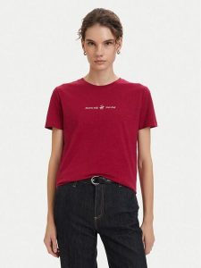 Beverly Hills Polo Club T-Shirt P-SS26W-TS6510 Bordowy Regular Fit. Czerwone t-shirty Beverly Hills Polo Club, m, bez wzorów, z bawełny, bez kołnierzyka, bez ramiączek. Za 139,99 zł.