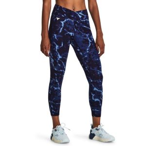 Legginsy damskie UNDER ARMOUR PROJECT ROCK Crossover Lets Go. Niebieskie legginsy Under Armour, bez wzorów. Za 239,99 zł.