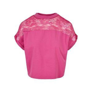 Damska koszulka z koronki Urban Classics Oversized GT. Fioletowe koszulki sportowe Urban Classics, bez wzorów, z koronki, bez ramiączek. Za 182,50 zł.