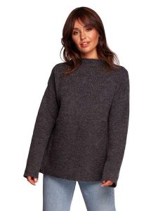 Be Wear Sweter w kolorze grafitowym rozmiar: S/M. Czarne swetry oversize Be Wear, m, bez wzorów, z wełny, bez ramiączek. Za 168,95 zł.
