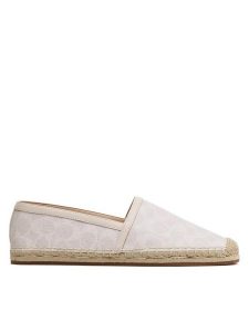 Coach Espadryle Collins CG700 Écru. Espadryle Coach, bez wzorów, ze skóry, bez obcasa. Za 379,99 zł.