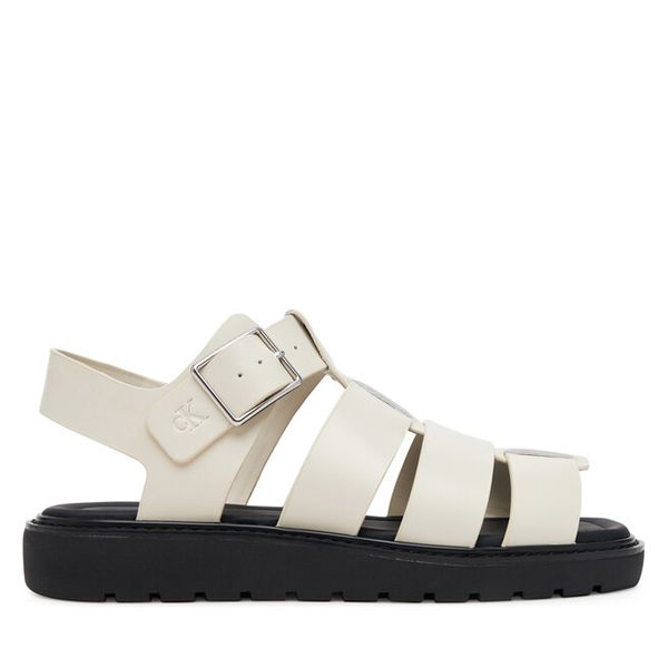 Sandały Calvin Klein Jeans. Sandały Calvin Klein Jeans, bez wzorów, z jeansu, bez obcasa, na płaskiej podeszwie, bez zapięcia. Za 259,99 zł.