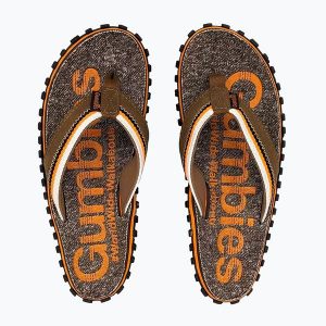 Japonki GUMBIES CAIRNS FLIP-FLOPS UNISEX. Brązowe klapki Gumbies, bez wzorów, bez obcasa. Za 114,99 zł.