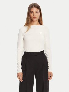 Tommy Hilfiger Bluzka WW0WW47309 Écru Slim Fit. Bluzki TOMMY HILFIGER, s, bez wzorów, z wiskozy, bez kołnierzyka, bez ramiączek. Za 239,99 zł.