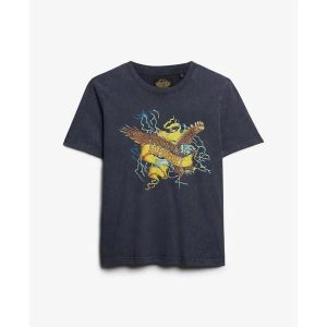 Koszulka damska z luźnym krojem i wzorem Superdry Biker Rock. Czarne koszulki sportowe Superdry, bez wzorów, bez ramiączek. Za 131,05 zł.