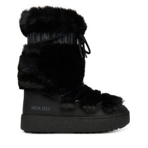 Śniegowce Moon Boot. Czarne buty zimowe Moon Boot, bez obcasa, bez zapięcia. Za 789,00 zł.