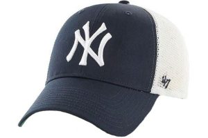 Czapka z daszkiem - Branson - New York Yankees - Regulowana - Dla dorosłych. Niebieskie czapki 47 Brand, bez wzorów, z bawełny. Za 89,99 zł.