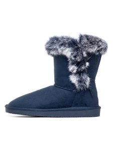 ISLAND BOOT Botki zimowe "Christy" w kolorze granatowym rozmiar: 37. Niebieskie botki Island Boot, na zimę, bez wzorów, z materiału, bez obcasa, bez zapięcia. Za 128,25 zł.