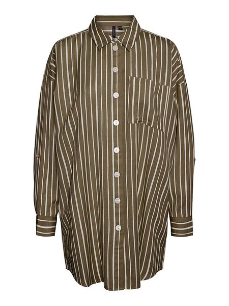 Vero Moda Koszula "Ilisa" w kolorze oliwkowo-białym rozmiar: L. Białe koszule Vero Moda, l, bez wzorów, bez kołnierzyka, bez ramiączek. Za 100,75 zł.