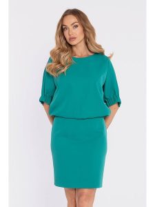 Made of emotion Sukienka w kolorze turkusowym rozmiar: XXL. Niebieskie sukienki Made Of Emotion, xxl, bez wzorów, bez kołnierzyka, bez ramiączek, mini. Za 254,99 zł.