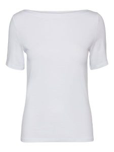 Vero Moda Koszulka "Panda" w kolorze białym rozmiar: L. Białe bluzki Vero Moda, l, bez wzorów, z bawełny, bez kołnierzyka, bez ramiączek. Za 74,63 zł.