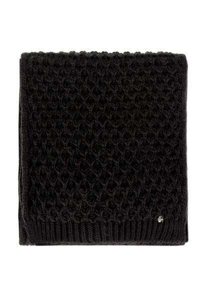 Ciepły, długi szalik z wełną H-LORI. Czarne szaliki Volcano, na zimę, bez wzorów, z dzianiny. Za 129,99 zł.