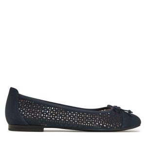 Baleriny Caprice. Niebieskie balerinki Caprice, bez wzorów, bez obcasa, bez zapięcia. Za 219,99 zł.