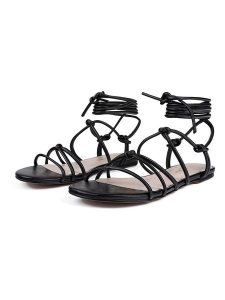 Loft37 Skórzane sandały "Rendezvous At Sunset" w kolorze czarnym rozmiar: 37. Czarne sandały Loft37, bez wzorów, z otwartym noskiem, bez obcasa, bez zapięcia. Za 201,08 zł.