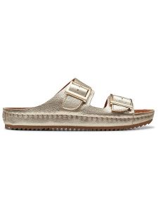 Clarks Skórzane klapki "Brookleigh Sun" w kolorze złotym rozmiar: 37. Żółte klapki Clarks, bez wzorów, ze skóry, z otwartym noskiem, bez obcasa. Za 184,46 zł.