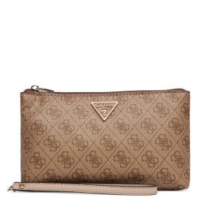 Kosmetyczka Guess. Brązowe kosmetyczki Guess, z aplikacjami. Za 189,99 zł.