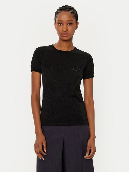 Patrizia Pepe Bluzka 8K0278/K128-K250 Czarny Regular Fit. Czarne bluzki Patrizia Pepe, bez wzorów, z syntetyku, bez kołnierzyka, bez ramiączek. Za 389,99 zł.