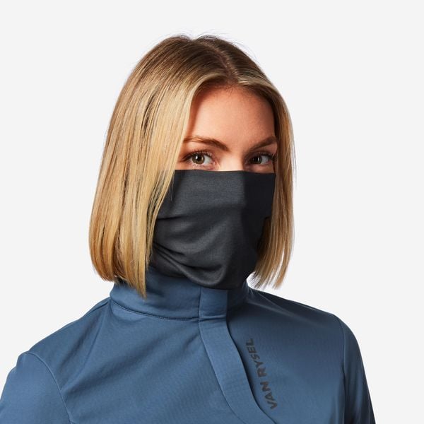 Komin na szyję rowerowy Van Rysel 500 zimowy. Czarne szaliki VAN RYSEL, na zimę, bez wzorów, z materiału. Za 29,99 zł.