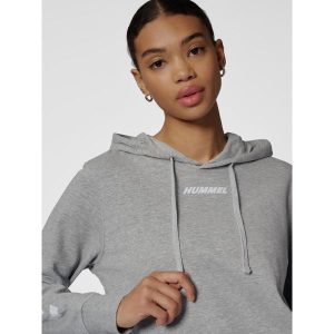 Bluza damska z kapturem Hummel Elemental. Szare bluzy Hummel, bez wzorów, z kapturem. Za 170,00 zł.