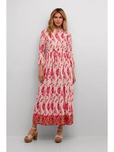 Cream Sukienka w kolorze kremowo-różowym rozmiar: L/XL. Brązowe sukienki Cream, l, bez wzorów, z wiskozy, bez kołnierzyka, bez ramiączek, maxi. Za 130,99 zł.