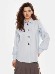 KARL LAGERFELD Koszula A1W11026 Niebieski Regular Fit. Niebieskie koszule KARL LAGERFELD, bez wzorów, z bawełny, bez kołnierzyka, bez ramiączek. Za 449,99 zł.