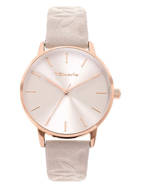 Tamaris Zegarek kwarcowy w kolorze różowozłoto-beżowo-białym rozmiar: onesize. Brązowe, analogowe zegarki Tamaris. Za 213,69 zł.