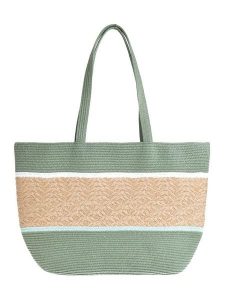 BLE Shopper bag w kolorze zielono-beżowym - 48 x 30 x 16 cm rozmiar: onesize. Brązowe shopper bag BLE, bez wzorów, z materiału, na ramię, bez dodatków. Za 94,16 zł.