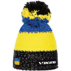 Czapka narciarska dla dorosłych Viking Cornet, z pomponem. Niebieskie czapki Viking, bez wzorów, sportowe. Za 79,90 zł.