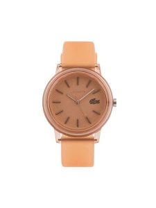 Lacoste Zegarek 12.12 2001361 Pomarańczowy. Brązowe, analogowe zegarki Lacoste. Za 399,99 zł.