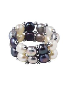 Mitzuko Pierścionek perłowy w kolorze kremowo-szaro-tahiti rozmiar: onesize. Brązowe pierścionki Mitzuko, z perłą, srebrne. Za 183,59 zł.