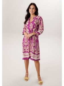 Aniston Sukienka w kolorze fioletowo-beżowym rozmiar: 42. Różowe sukienki Aniston, na co dzień, bez wzorów, z wiskozy, bez kołnierzyka, bez ramiączek, midi, proste. Za 173,99 zł.