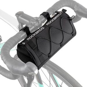 Sakwa rowerowa na kierownicę Rockbros B114. Niebieskie torebki klasyczne ROCKBROS, bez wzorów, bez dodatków. Za 89,00 zł.