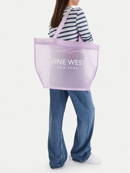 Nine West Torebka CEO-Eloura-LA374-4074 Fioletowy. Fioletowe shopper bag Nine West, bez wzorów, z materiału, bez dodatków. Za 79,99 zł.