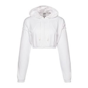 Bluza treningowa damska Gymshark KK Twins Zip Up Crop. Białe bluzy Gymshark, xs, bez wzorów, bez kaptura. Za 109,99 zł.