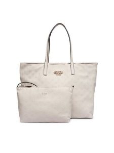 Guess Torebka Victtoria HWPD95 14290 Kremowy. Białe shopper bag Guess, z aplikacjami, ze skóry, bez dodatków. Za 719,99 zł.