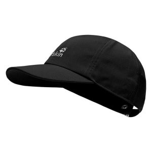 Czapka z daszkiem Jack Wolfskin. Czarne czapki Jack Wolfskin, bez wzorów, z materiału, sportowe. Za 88,99 zł.