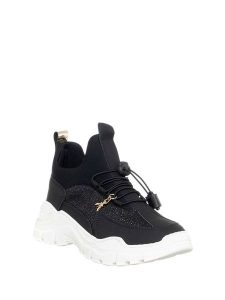 Patrizia Pepe Sneakersy w kolorze czarnym rozmiar: 38. Czarne trampki Patrizia Pepe, bez wzorów, z materiału, za kostkę, bez zapięcia. Za 320,63 zł.